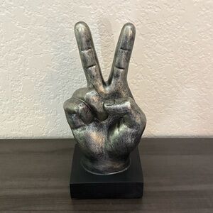 Gray & Black Polystone Hands Sculpture